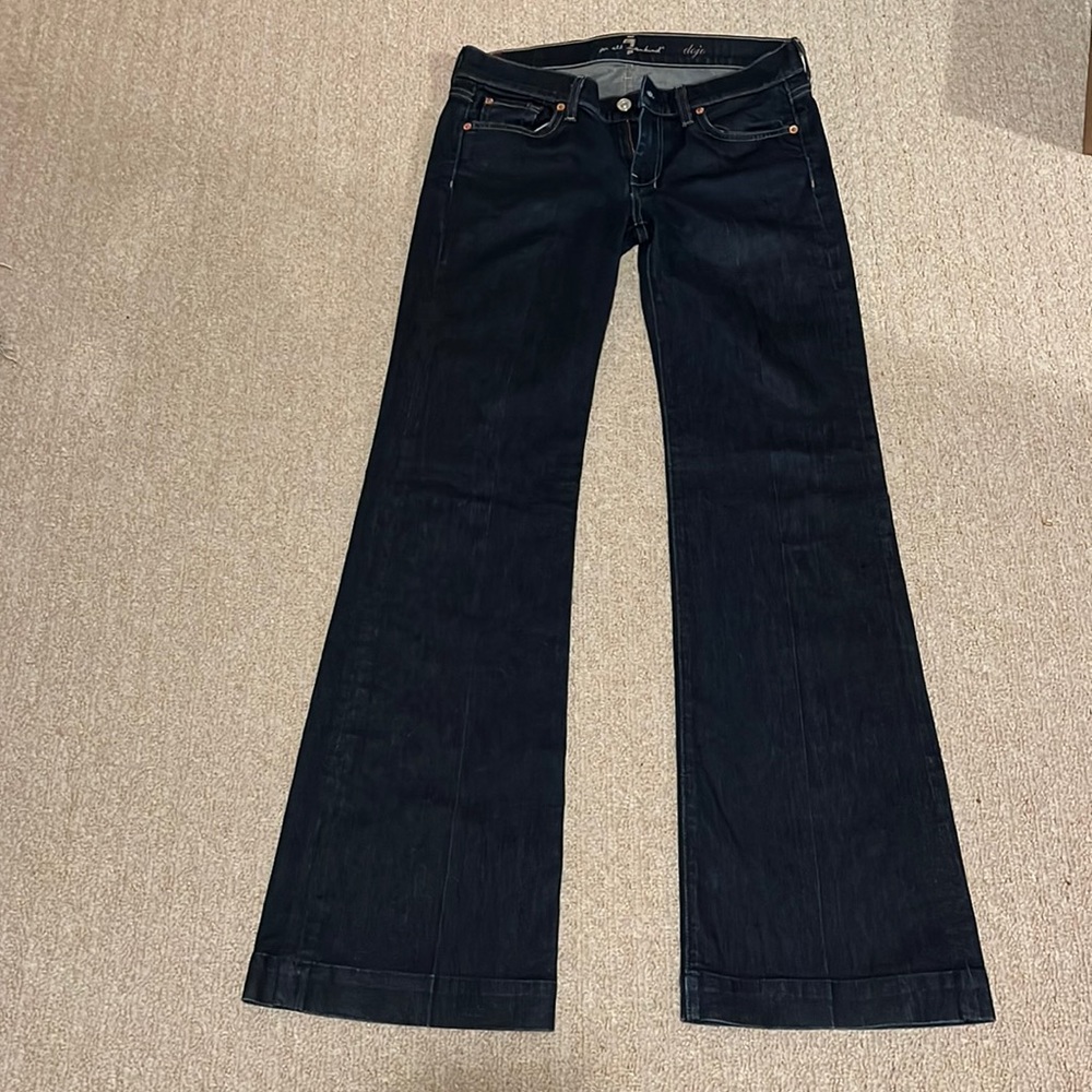 Seven brand “dojo” dark blue jeans. Flare/bootcut. Size 29.